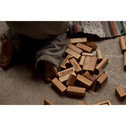 Wooden Story - Holzbauklötze Natur - 100 Teile mit Baumwollsack