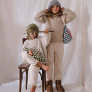 Rose in April - Bauchtasche / Gürteltasche "Check Greek Blue"