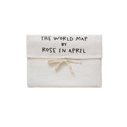 Rose in April - Weltkarte aus Stoff