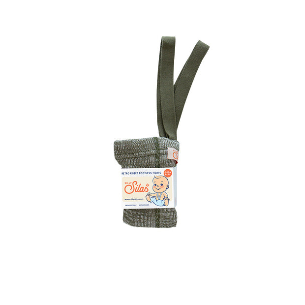 STRUMPFHOSE MIT TRÄGERN OHNE FUSS OLIVE
