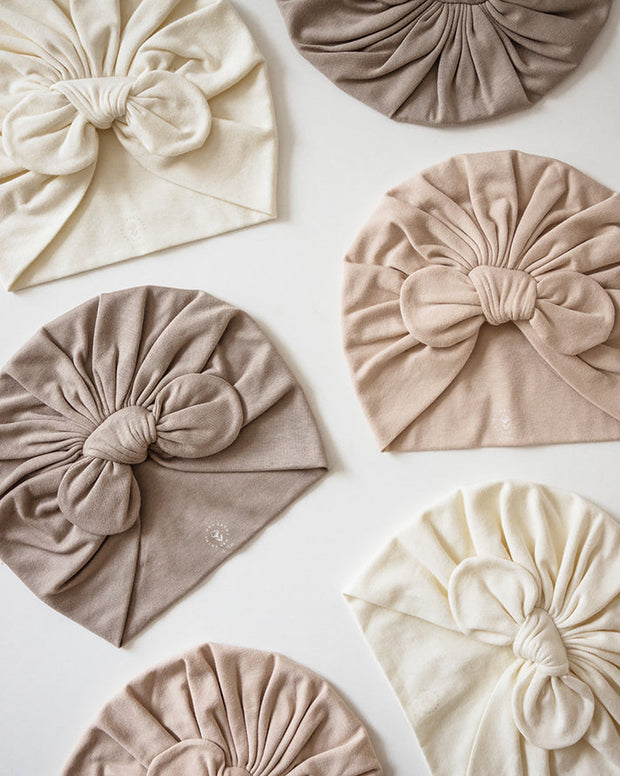 ORGANIC COTTON TURBAN (4 SIZES) - pearl