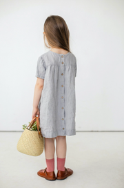 LINEN DRESS LOUISE WITH SHORT SLEEVES