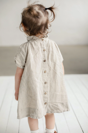 LINEN DRESS LAYLA WITH SHORT SLEEVES