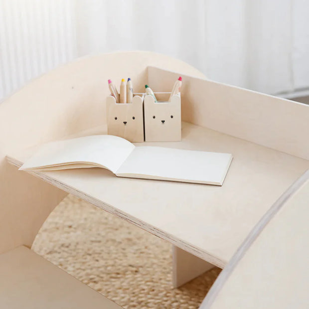 FitWood - Montessori Bücherregal & Schreibtisch "Kumpu White"