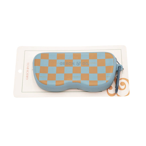 Grech & Co - Sonnenbrillen-Etui "Checks Laguna & Wheat"