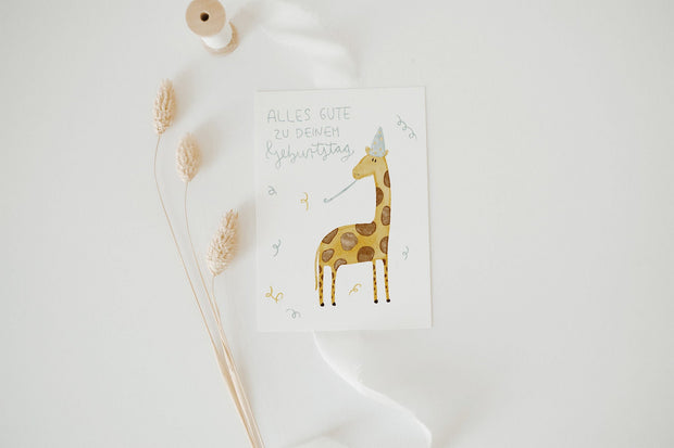 Hej Hanni Postkarte Geburtstag Giraffe