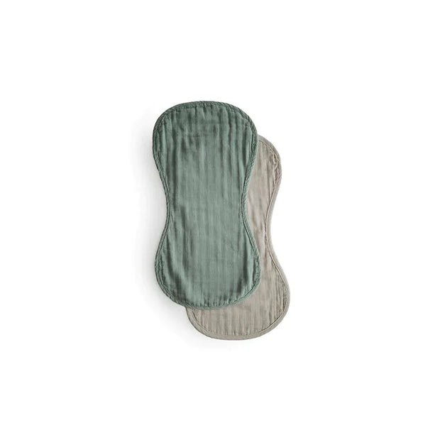 Mushie - Spucktücher "Muslin Roman Green / Fog", 2er Pack